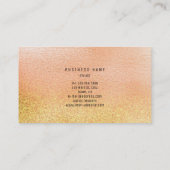 Glaspfirsichfarben Pink Gold Vip Ombre Glitzer1 Visitenkarte (Rückseite)