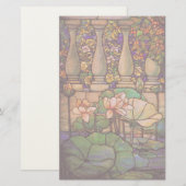 Glasplatte aus Tiffany Briefpapier (Vorne/Hinten)