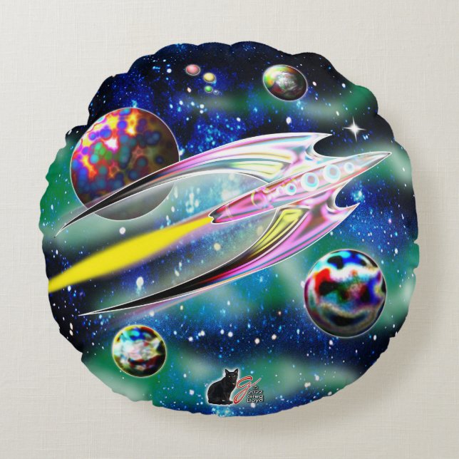 Glasrakete Rundes Kissen (Vorderseite)