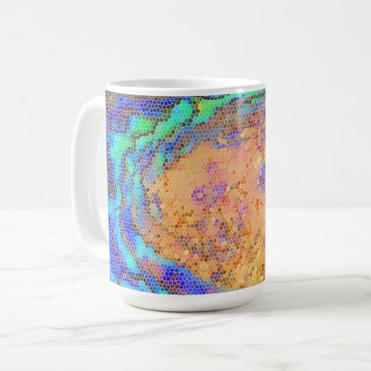 Glass Abalone-Muschel Abstrakt Mosaik Kaffeetasse (Vorderseite Links)