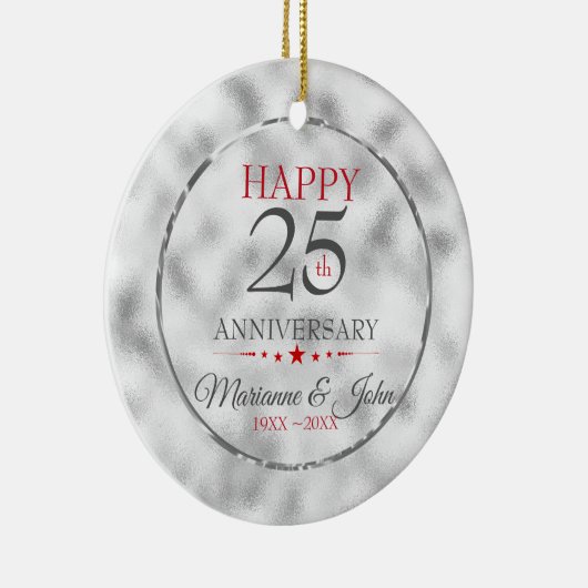 Glass aus glattem, leicht grauem Glas - Silberner Keramikornament (Rechts)