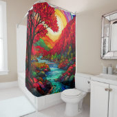 "Glass Autumn River" Duschvorhang (Beispiel)