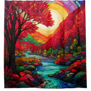 "Glass Autumn River" Duschvorhang