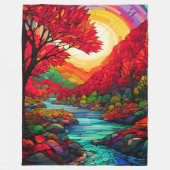 "Glass Autumn River" Fleecedecke (Vorderseite)