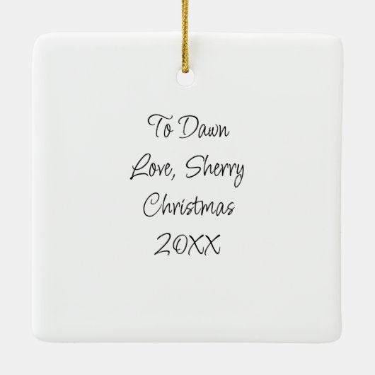 Glass Bird Personalisiert Weihnachten Keramikornament (Rückseite)