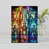 Glass Birthday Queen Folieneinladung (Stehend vorne)