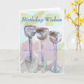 glass, Birthday Wishes Karte (Gelbe Blume)