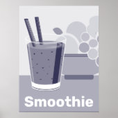 Glass Black, White, Blue Kitchen Wall Art - Poster (Vorne)