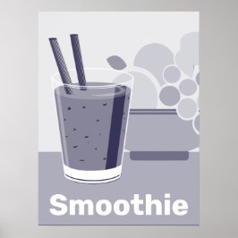 Glass Black, White, Blue Kitchen Wall Art - Poster