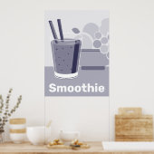 Glass Black, White, Blue Kitchen Wall Art - Poster (Küche)