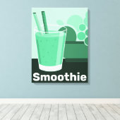 Glass Black-White-Green Kitchen Wall Art - Leinwan Leinwanddruck (Insitu (Holzboden))