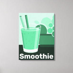 Glass Black-White-Green Kitchen Wall Art - Leinwan Leinwanddruck