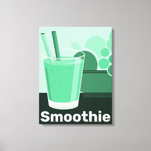 Glass Black-White-Green Kitchen Wall Art - Leinwan Leinwanddruck (Vorderseite)