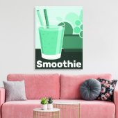 Glass Black-White-Green Kitchen Wall Art - Leinwan Leinwanddruck (Insitu (Wohnzimmer))