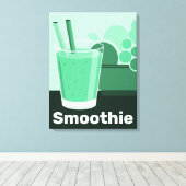 Glass Black-White-Green Kitchen Wall Art - Leinwan Leinwanddruck (Insitu (Holzboden))