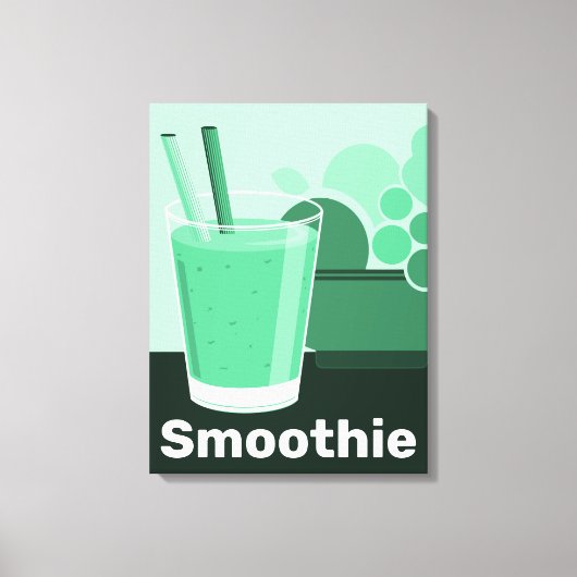 Glass Black-White-Green Kitchen Wall Art - Leinwan Leinwanddruck (Vorderseite)