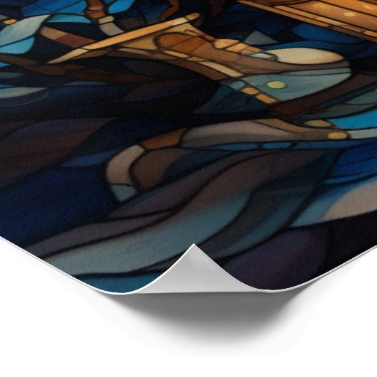 Glass Blue Christmas Poster (Ecke)