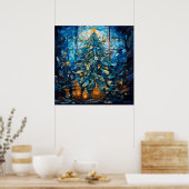 Glass Blue Christmas Poster (Küche)