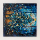Glass Blue Christmas Puzzle (Horizontal)