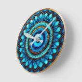 Glass Blue Evil Eye Runde Wanduhr (Winkel)