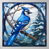 Glass Blue Jay Poster (Vorne)