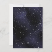 Glass Blue Navy Silver Stars Bridal Bachelorette Einladung (Rückseite)