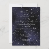 Glass Blue Navy Silver Stars Bridal Bachelorette Einladung (Vorderseite)