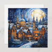 Glass Blue Weihnachtskarte Feiertagskarte (Vorne/Hinten)