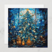 Glass Blue Weihnachtskarte Feiertagskarte (Vorne/Hinten)