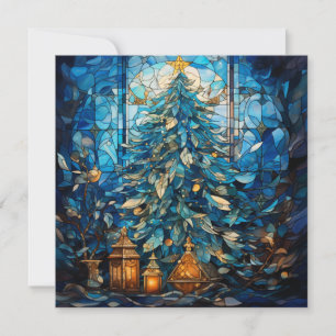 Glass Blue Weihnachtskarte Feiertagskarte