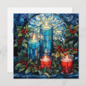 Glass Blue Weihnachtskarte Feiertagskarte (Vorne/Hinten)