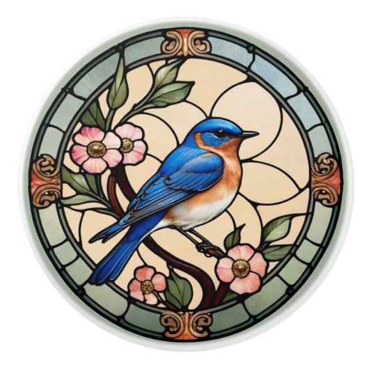 Glass Bluebird Keramikknauf (Vorderseite)