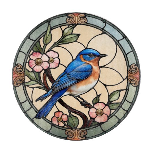 Glass Bluebird Schneidebrett (Vorderseite)
