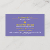 Glass Blume Florist Lila Visitenkarte (Rückseite)