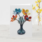 Glass Bouquet Karte (Gelbe Blume)