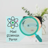 Glass Boy Scientist zum Geburtstag Einladung (Stehend Vorderseite)