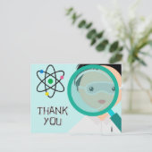 Glass Boy Scientist zum Vergrößern Danke, Postcard Postkarte (Stehend Vorderseite)