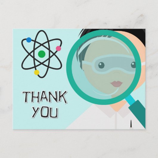 Glass Boy Scientist zum Vergrößern Danke, Postcard Postkarte (Vorderseite)