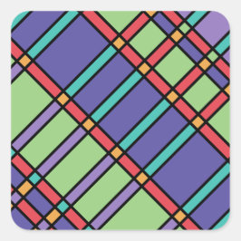 Glass Bright Colors Quadratischer Aufkleber
