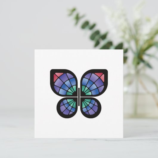 Glass Butterfly Feiertagskarte (Stehend Vorderseite)