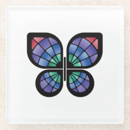 Glass Butterfly Glasuntersetzer