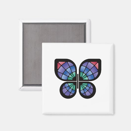 Glass Butterfly Magnet (Vorderseite/Rückseite)