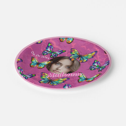 Glass Butterfly Pappteller (Schrägansicht)