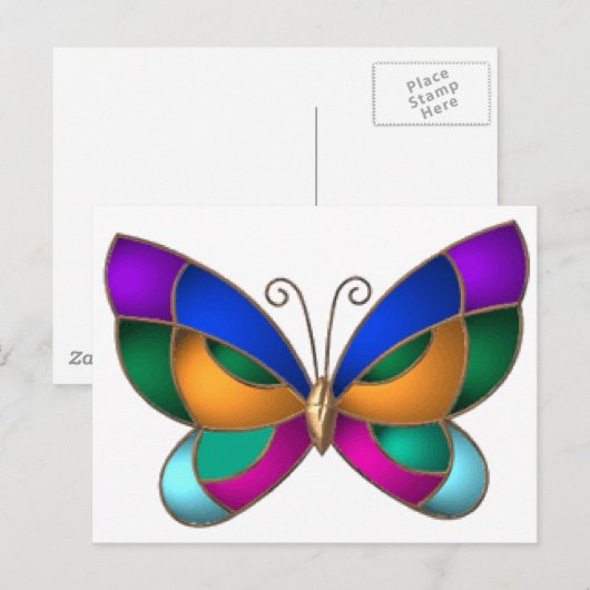 Glass Butterfly Postkarte (Vorne/Hinten)