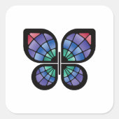 Glass Butterfly Quadratischer Aufkleber (Vorderseite)