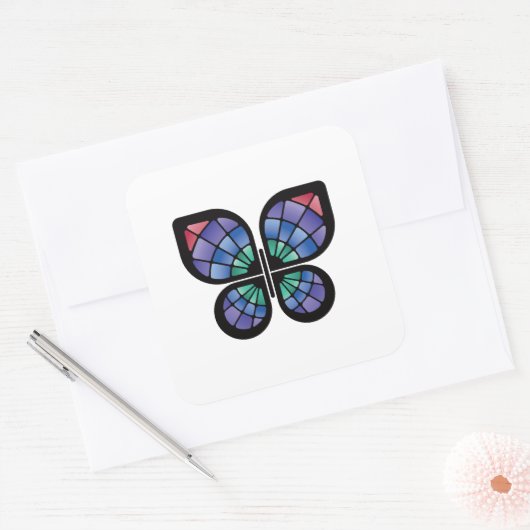 Glass Butterfly Quadratischer Aufkleber (Umschlag)