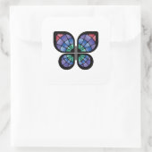 Glass Butterfly Quadratischer Aufkleber (Tasche)