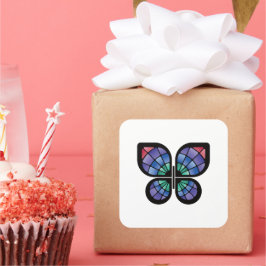 Glass Butterfly Quadratischer Aufkleber