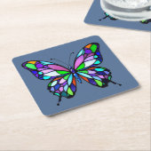 Glass Butterfly Rechteckiger Pappuntersetzer (angewinkelt)