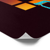 Glass Candle Shabbat Shalom Hebrew Poster (Ecke)